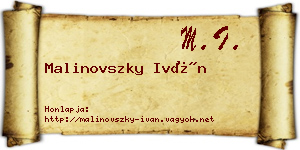 Malinovszky Iván névjegykártya